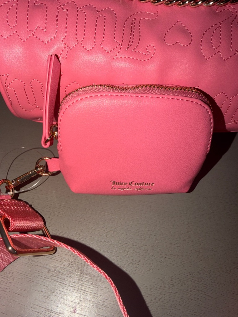 Juicy Couture Hot Pink Quilted Barrel Crossbody with Coin Pouch - Picture 2 of 6